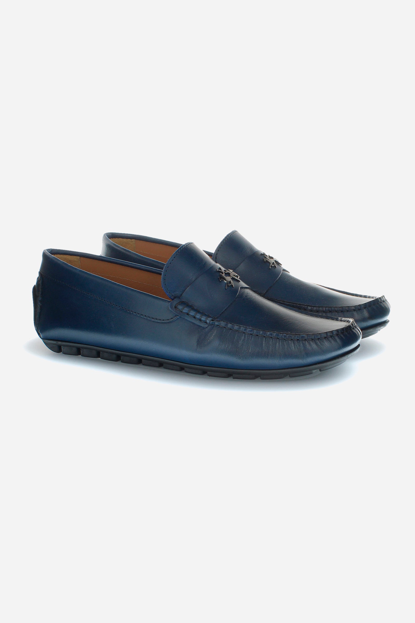 MAN BUTTERO MOCCASIN - BLUE