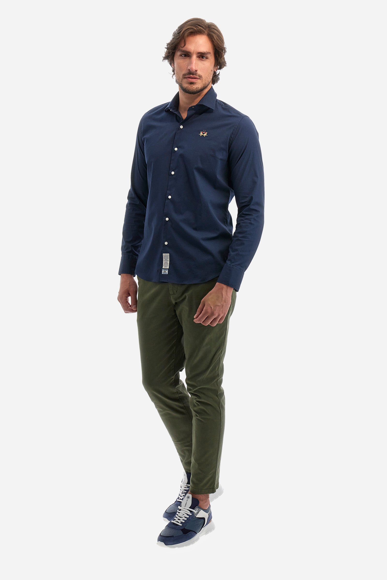 Camicia uomo slim fit mini logo - Innocent - Navy
