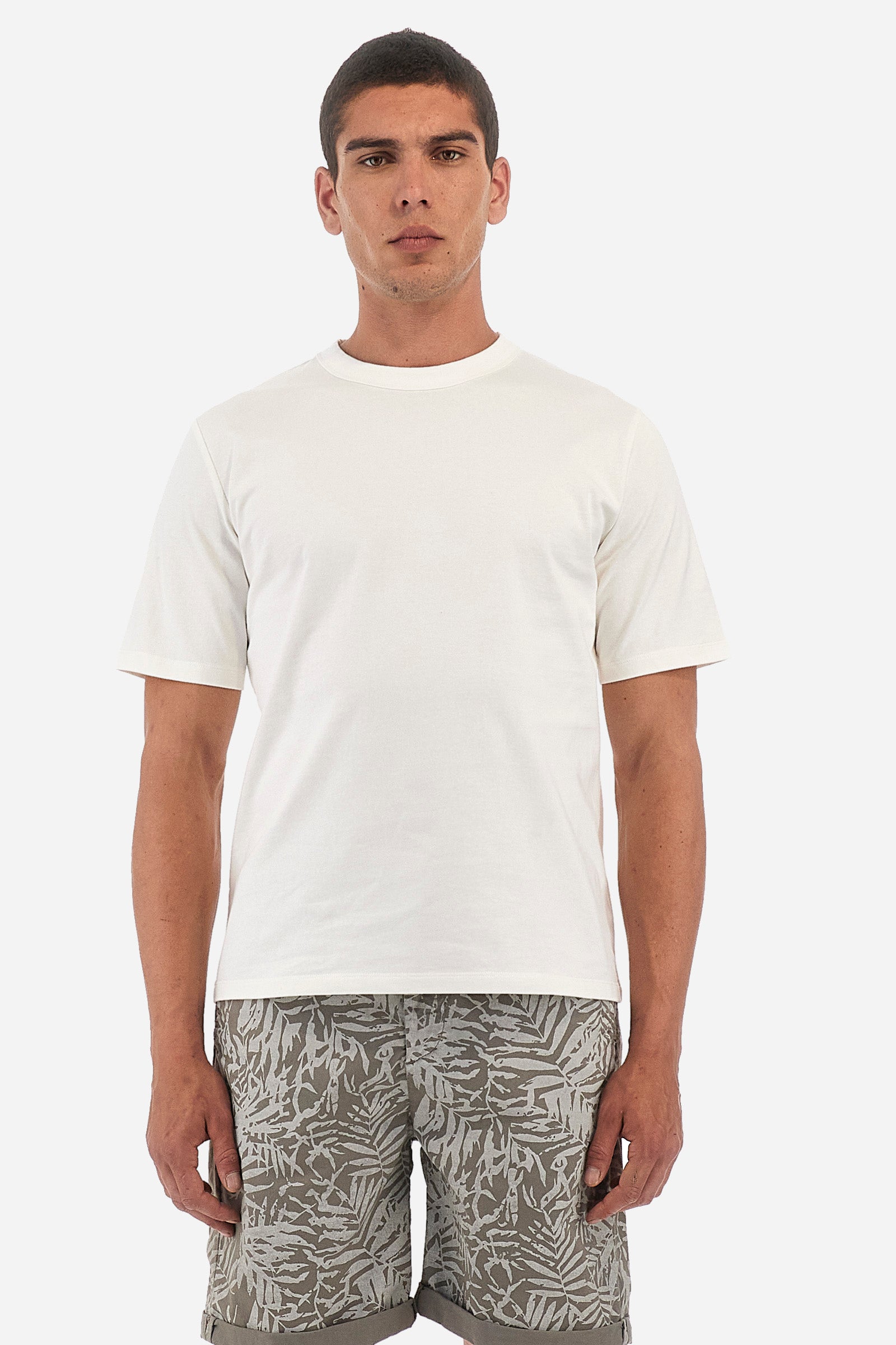 T-shirt da uomo a maniche corte 100% cotone regular fit - Villiers - Off White