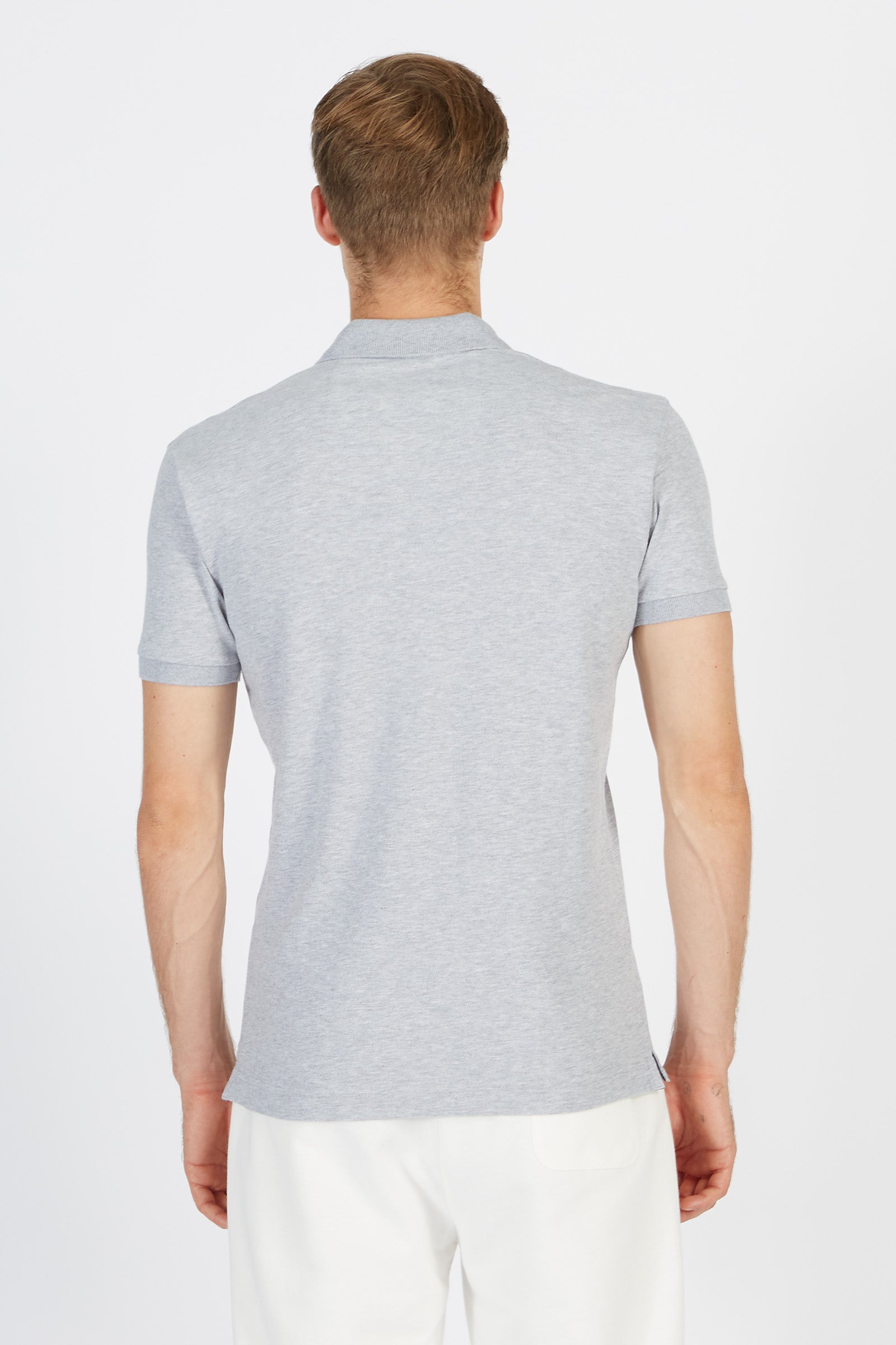 MAN POLO S/S PIQUET PIQUET STR - Light Heather Grey