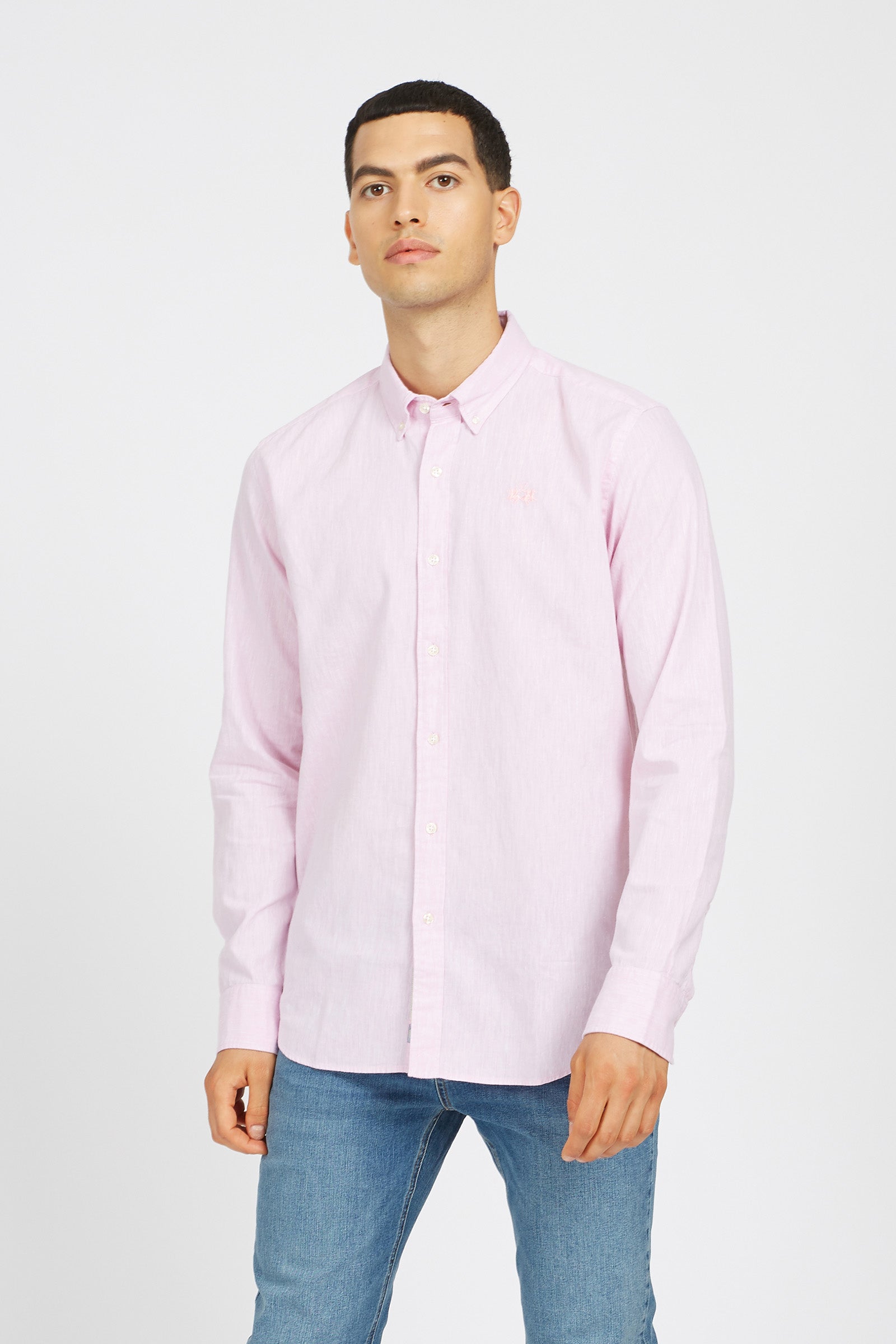 Camicia uomo a maniche lunghe in cotone regular fit - Sheer Lilac