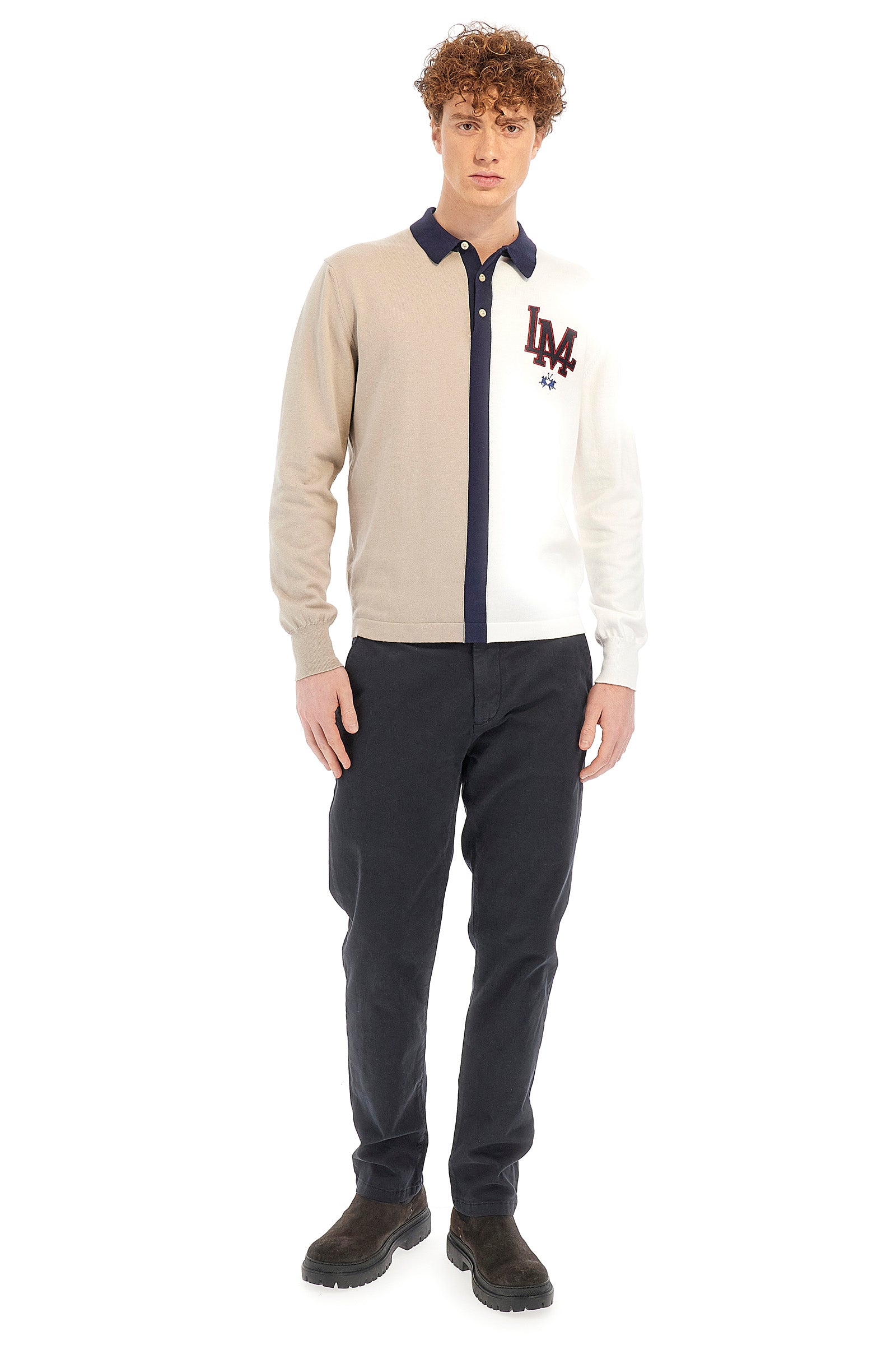 Maglia polo regular fit - Waltham - FeatherGrey/OffWhite