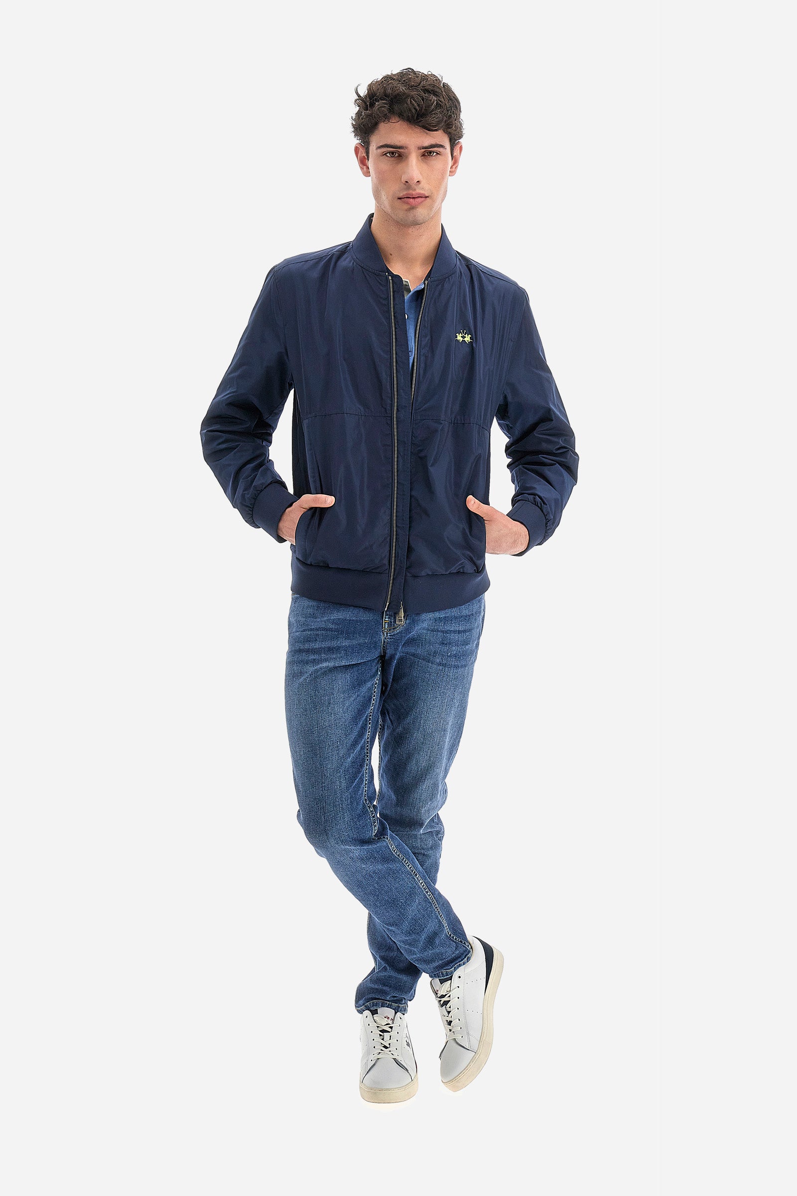 Giacca da uomo a maniche lunghe con zip regular fit- Veit - Navy