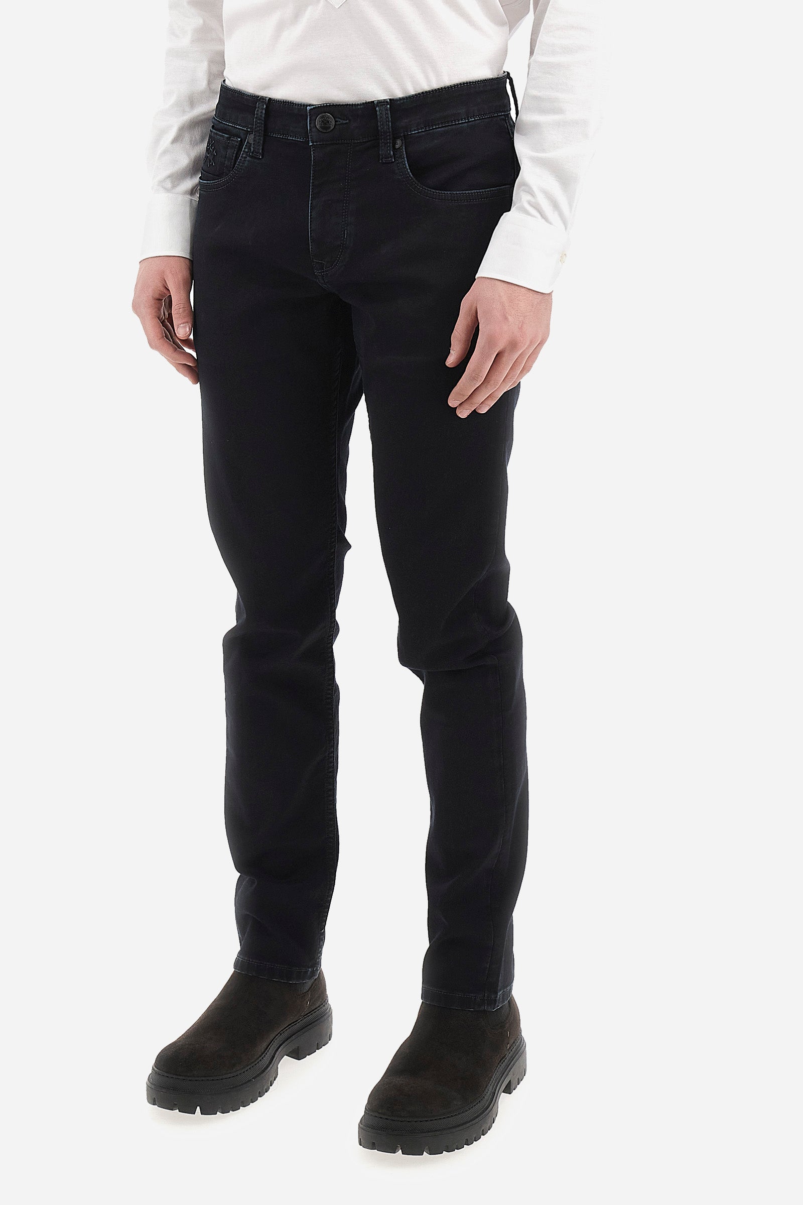 Pantaloni uomo straight fit - Warde - dark Black Denim