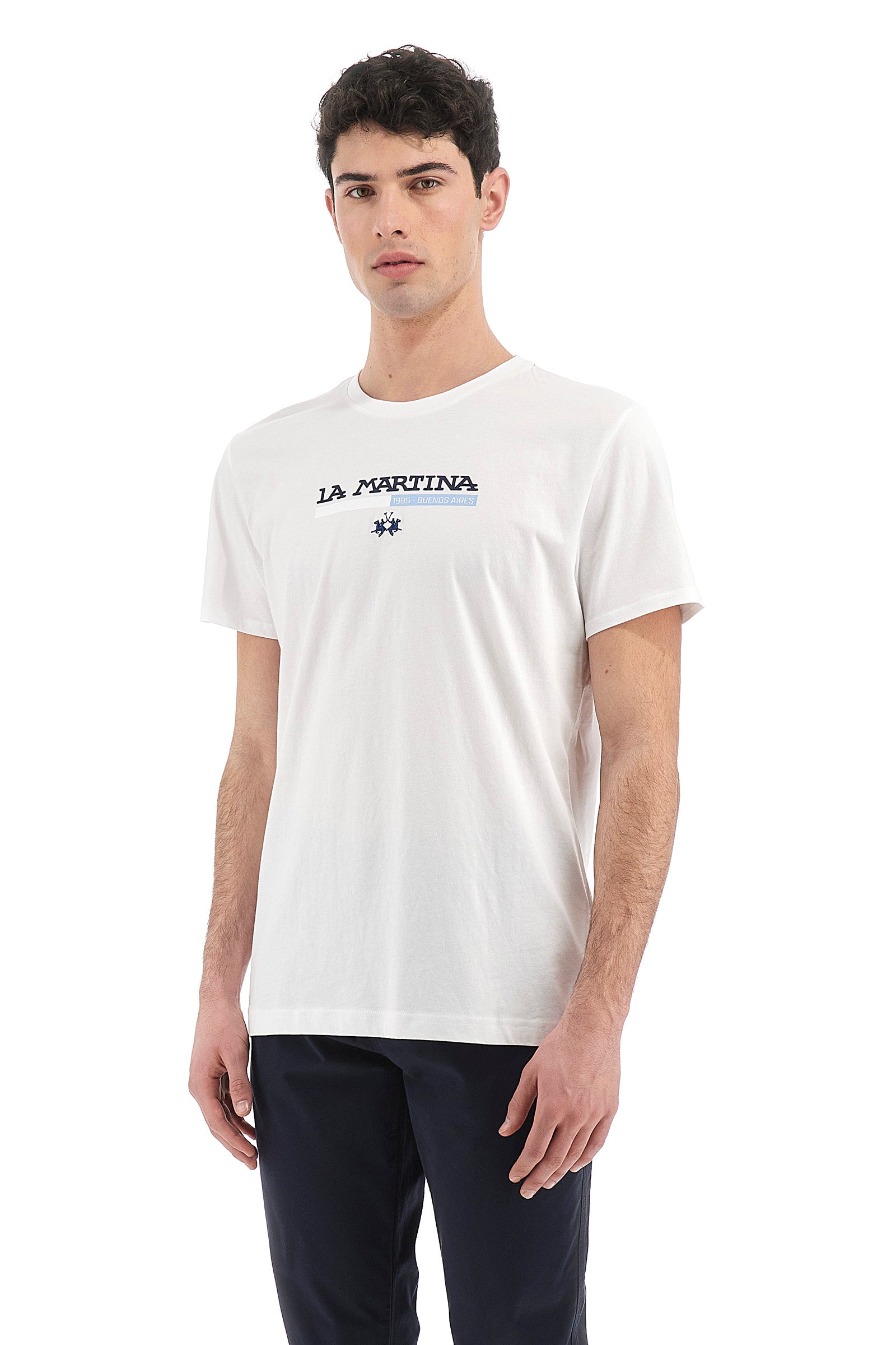 T-shirt da uomo a maniche corte 100% cotone regular fit- Vernin - Optic White