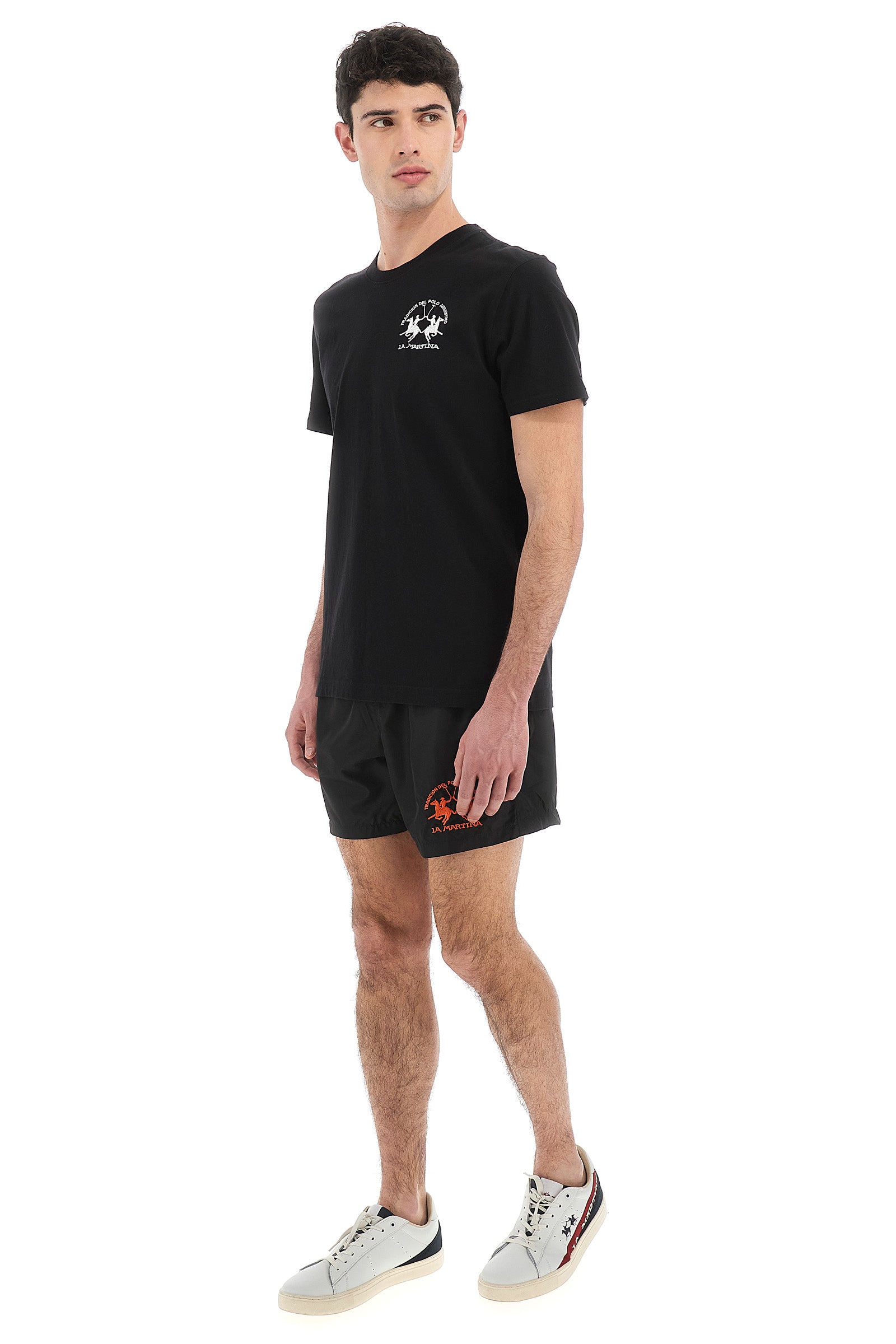 T-shirt da uomo a maniche corte 100% cotone regular fit- Vernie - Black