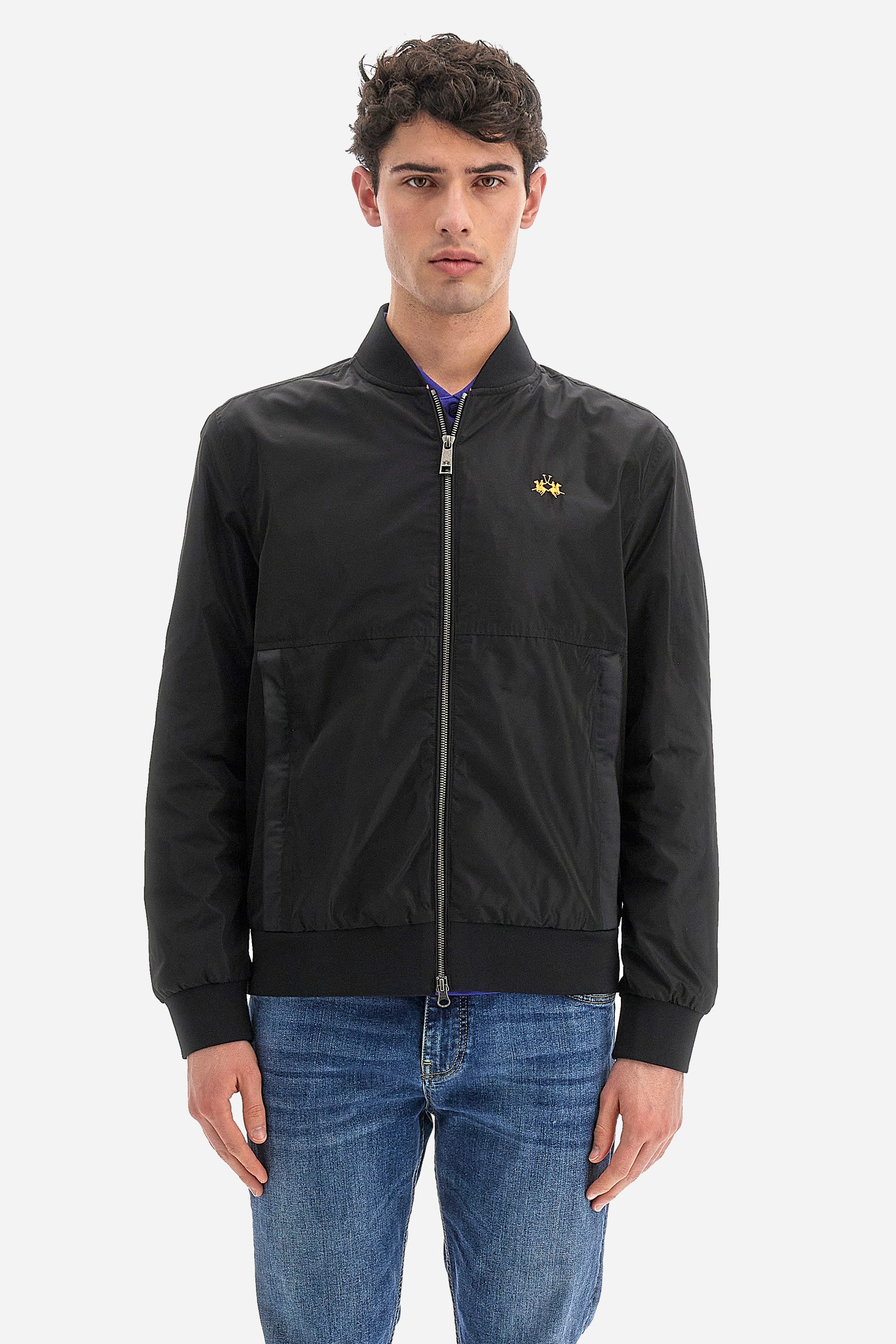 Giacca da uomo a maniche lunghe con zip regular fit- Veit - Black