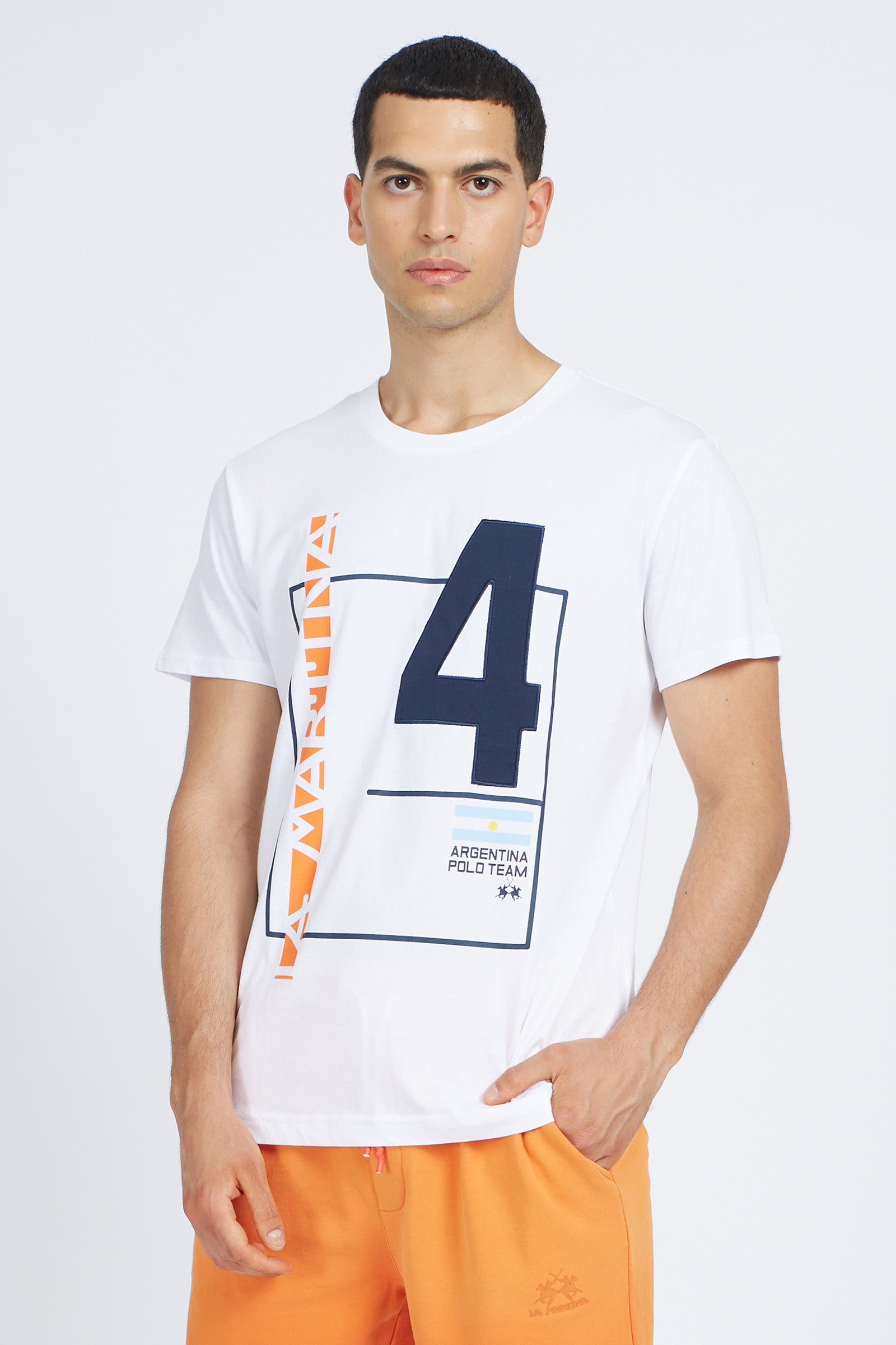 T-shirt da uomo a maniche corte 100% cotone regular fit- Verrall - Optic White
