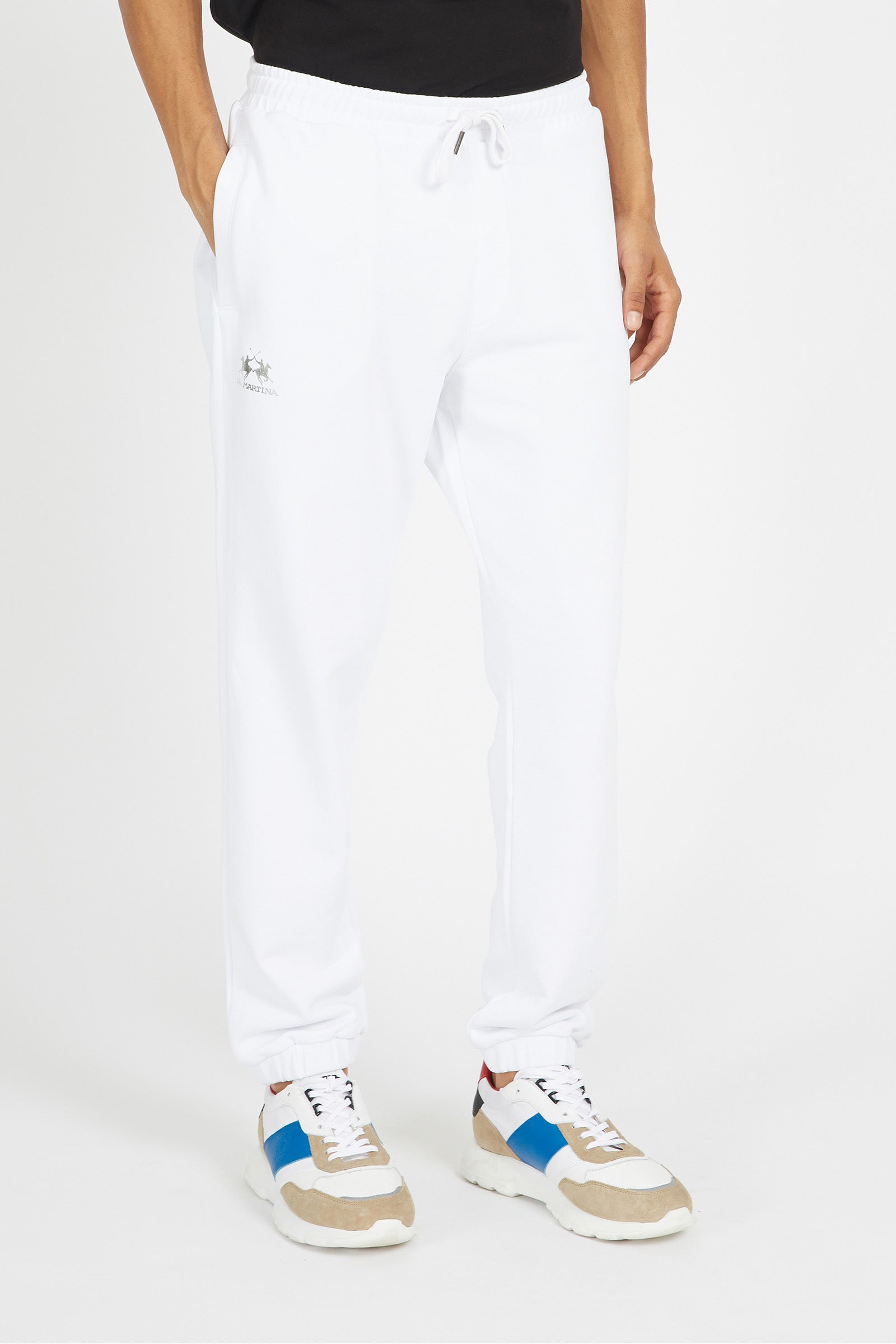 Pantalone da uomo jogger in misto cotone regular fit- Veradis - Optic White/Silver