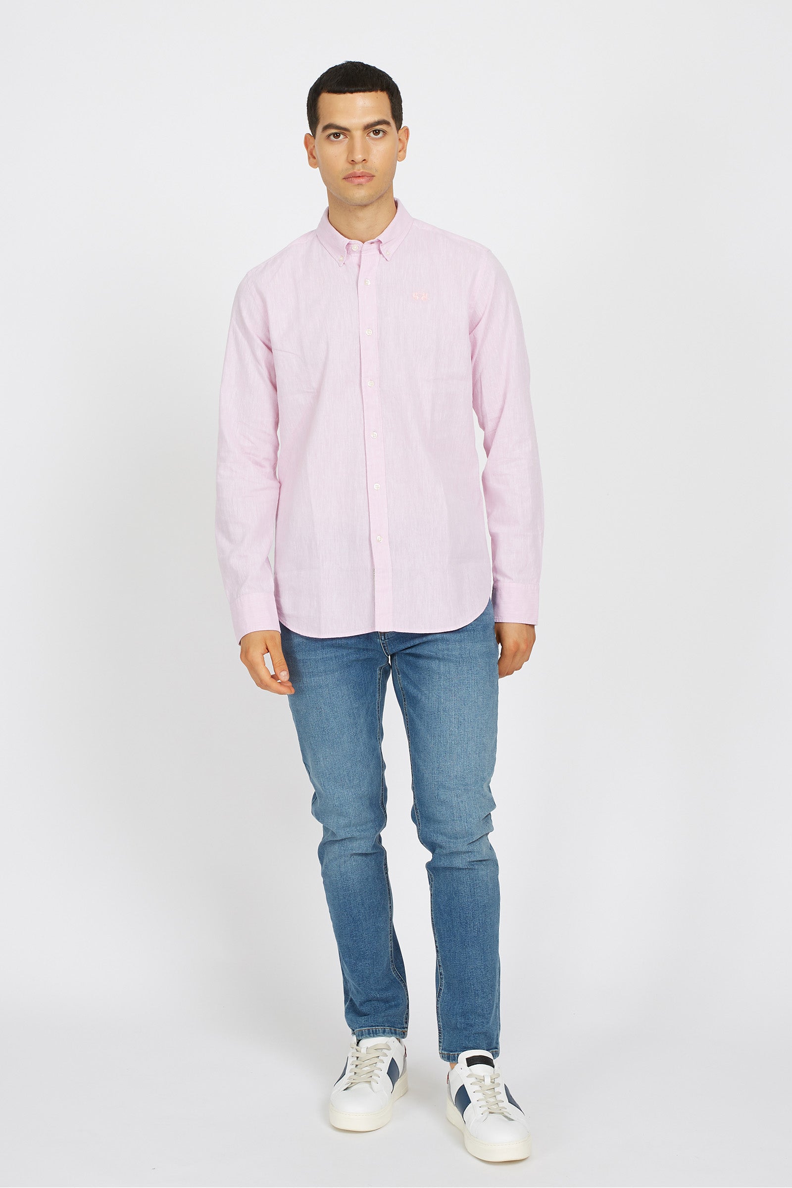Camicia uomo a maniche lunghe in cotone regular fit - Sheer Lilac